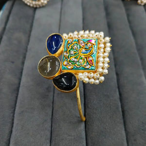 Luxury Tanjore Bracelet Indian manufacturing AD Brass Trend for Women's Wedding Party Wear - Product Image 1