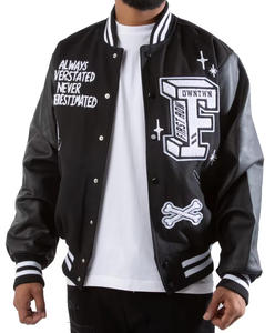 100% Cachemira pura bordado personalizado Reversible invierno hombres Letterman Varsity chaqueta de alta calidad - Product Image 3
