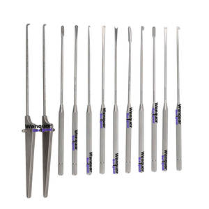 Ensemble d'instruments chirurgicaux orthopédiques pour arthroscopie du genou Wenquar : curettes, limes osseuses et sonde à lame banane pour cartilage - Product Image 1