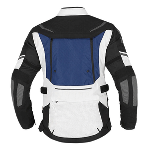 Veste de moto imprimée en textile Cordura pour homme Adventure Touring imperméable de taille plus en gris bleu rouge-Ride Protecting Summer - Product Image 2