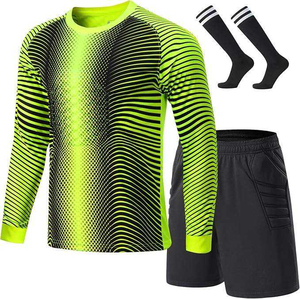 Adult Men's Soccer Goalkeeper Jersey Set Long Sleeve Guard Uniform Shorts <b>Knee</b> <b>High</b> Socks Quick Dry Team Kit - Product Image 4