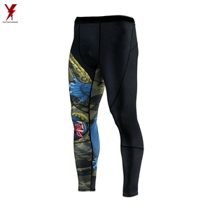Gran oferta polainas para hombres poliéster Spandex MMA entrenamiento sublimado mallas para correr MMA polainas - Product Image 3