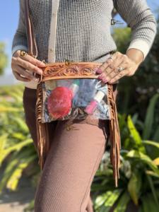 Latest Designer Transparent Clear <b>Bag</b> Stylish Hand Tooled Carving Leather Purse Multi Uses Real Leather Sling <b>Bags</b> for <b>Women's</b> - Product Image 5