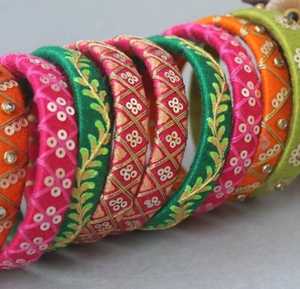 Brazalete indio de trabajo con rosca de piedra múltiple, brazalete de hilo de seda de moda tradicional, brazalete para mujer, favores de boda - Product Image 4