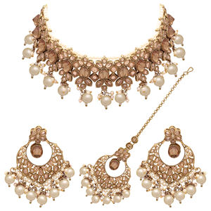 Flower Delight Reverse AD Stone Patti Gargantilla Set - Product Image 3