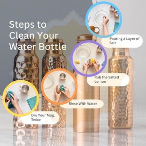 Bouteille d'eau légère et étanche pour la chambre à coucher, verres en cuivre pur inspirés de l'Ayurveda, plastique de haute qualité très demandé, vente en gros - Product Image 4