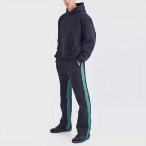 Survêtements et pantalons de jogging évasés personnalisés de haute qualité pour hommes et femmes, en velours, amples et unis - Product Image 1