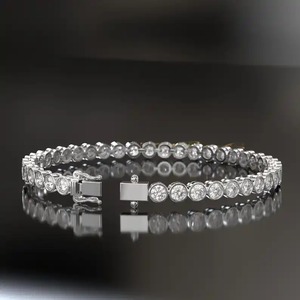 Lab Grown Diamond Tennis Bracelet for Women and <b>Men</b>, Certified Diamond Tennis Bracelet, 14k Solid Gold Round Diamond Bracelet - Product Image 6