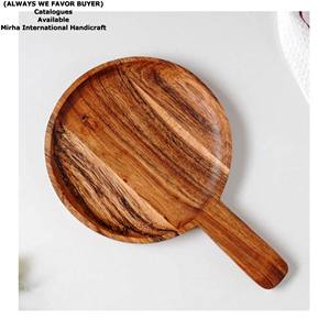 Plateau de service en bois à imprimé floral personnalisé Top plaqué et vente chaude Plateau en bois imprimé émaux Fabriqué en Inde 4 - Product Image 3