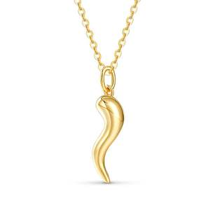 Collier en argent sterling Jeulia avec pendentif corne italienne - Plaqué or, porte-bonheur chrétien, cadeau - Product Image 2