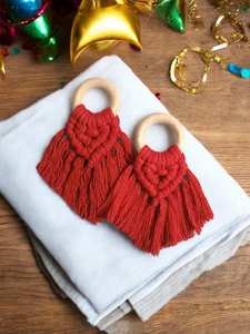 Porte-serviettes en macramé fait main de qualité supérieure, décoration de table en coton bohème pour les repas et les événements - Product Image 6