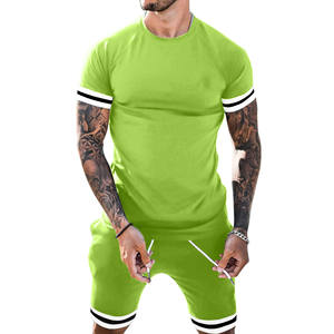 Nouveau design de survêtement d'été respirant et confortable, manches courtes, 100% coton, survêtement d'été pour hommes - Product Image 1