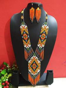 สร้อยคอลูกปัดแก้วสั่งทําพิเศษพร้อมต่างหูเข้าชุด มีจําหน่ายในลวดลายสั่งทําพิเศษเพื่อจําหน่ายต่อจากร้านขายแฟชั่น - Product Image 3