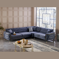 Ensemble de canapé-lit sectionnel moderne - Cadre en bois massif multifonctionnel avec tissu et cuir véritable, couleur personnalisable