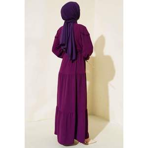 आधा बटन फ्रंट लेटी कपड़े बैंगनी - Product Image 2