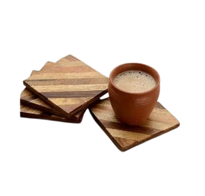 Hot Selling Classic Walnut Wooden <b>Coasters</b> without <b>Holder</b> Mat & Pads Eco-Friendly for Home Kitchen Dining Tables - Product Image 1