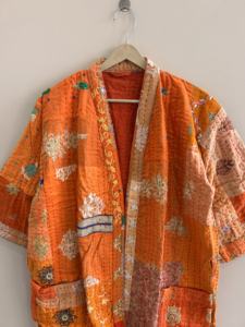 Robe kimono vintage Banjara Kantha matelassée, veste longue, manteau - Product Image 3