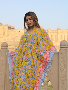 Kaftan en coton pour femmes, imprimé à la main, fabrication OEM, vente en gros directe d'usine, taille et étiquette personnalisées - Product Image 4