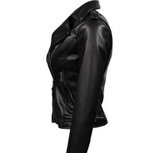 Chaquetas lavadas con cuello levantado de Invierno para mujer de cuero Pakistán piel de vaca de moda de alta calidad tamaño personalizado - Product Image 3