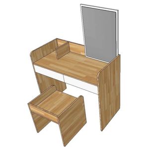 Modern Wood Panel <b>Makeup</b> <b>Vanity</b> Set SFBTD008 - Product Image 1