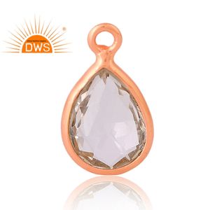 Diseño elegante 925 Plata 18K Chapado en oro rosa Cristal natural Cuarzo Piedra preciosa Colgante Fabricante de joyería personalizada - Product Image 1