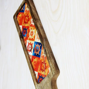 Bandeja de servicio de madera natural decorativa con logotipo personalizado para uso en hoteles y restaurantes Plato de servicio de madera personalizado FWE - Product Image 1