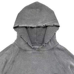 OEM ODM Hombres Precio barato Top Trending Acid Wash Boxy Cropped Drop Shoulder Hombres Vintage Wash Pullover Hoodie - Product Image 3