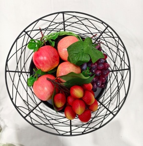 Panier à fruits rond élégant en métal 2026, plateau de table de luxe pour la cuisine, la salle à manger, les cadeaux et la présentation d'événements - Product Image 1