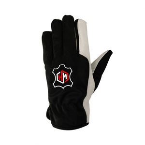 Gants de conduite confortables en cuir de grain de chèvre respirant coton tissu dos main sécurité assemblage gants de travail - Product Image 4