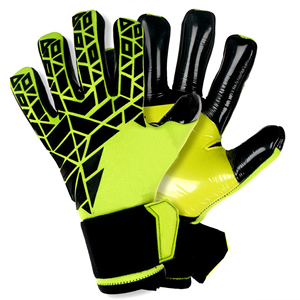 Gants de gardien de but à six doigts noirs et jaune néon avec poignée antidérapante pour l'entraînement de football et l'utilisation de match - Product Image 4
