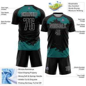 ชุดเสื้อเจอร์ซีย์ฟุตบอลแบบมีผ้าซับเหงื่อออกแบบให้แห้งเร็วสำหรับคลับและโรงเรียน - Product Image 5