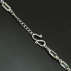 Personalizado hecho a mano turquesa natural y amatista verde piedras preciosas moda 925 pulseras de plata esterlina al por mayor OEM ODM - Product Image 2