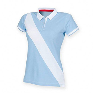 เสื้อยืดโปโลเข้ารูปทันสมัยสำหรับผู้หญิงเสื้อยืดพิมพ์ลายขวางลายทางทรงพลัสไซส์ผ้าคอตต้อนลำลองตกแต่งโลโก้อย่างมีสไตล์ - Product Image 1