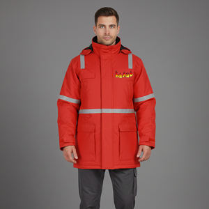 เสื้อแจ็คเก็ตทำงานฤดูหนาวแบบสะท้อนแสงสำหรับผู้ชาย คุณภาพสูง กันน้ำ ระบายอากาศได้ดี มาตรฐาน ANSI Class 1 พร้อมไฟ LED กระพริบ รับผลิตแบบ OEM/ODM ขายส่ง - Product Image 1