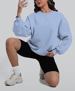 Elegante sudadera de mujer Everyday Casual manga larga Top Collar Loose Pullover Style - Product Image 5