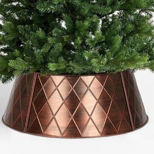 Collier d'arbre de Noël en métal personnalisé rustique moderne Arbres de Noël Stand Couverture Jupe Usine Vente en gros - Product Image 1