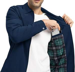 Vestes légères pour hommes Blousons bombardiers légers Coupe-vent de golf à col avec poches zippées - Product Image 2