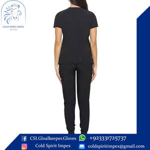 Conjunto de uniformes médicos con múltiples bolsillos para mujer, uniforme de enfermera de punto, traje de Jogger con Top elástico y pantalones, uniformes de hospital - Product Image 6