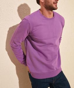 Sweat surdimensionné uni pour hommes Sweat à capuche à col rond en coton épais Pull ample Streetwear Wear - Product Image 2