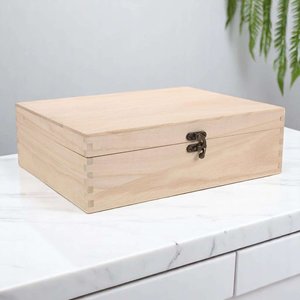 Boîte à bijoux en bois massif de luxe, fabriquée à la main, avec serrure, rangement à 2 niveaux pour bijoux - Product Image 2