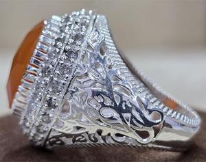 Anillo de diseñador hecho a mano de excelente calidad de Plata de Ley 925, última moda, forma ovalada, piedra preciosa cornalina, ajuste de bisel clásico - Product Image 3