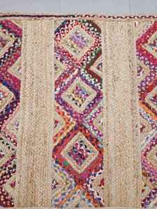 Elegante Multicolor Estilo Persa Abstracto Ecológico Yute Área Alfombras Durable Trenzado Reversible Lavable Antideslizante Conjunto - Product Image 4