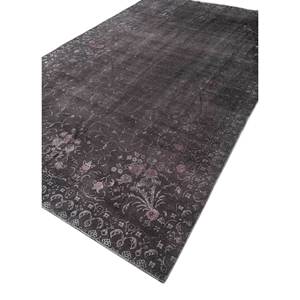Tapis Azalea en laine et soie noué à la main, motif floral et abstrait, Pae-6124, rectangulaire, pour chambre et couloir, modèle de tapis de chambre, gris et noir - Product Image 2