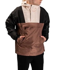 Customized Logo <b>Men's</b> Summer Windbreaker <b>Jacket</b> Breathable Polyester with <b>Half</b> <b>Zip</b> Closure Waterproof Windproof Street Wear - Product Image 1