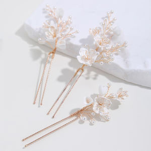 Accesorios <span class=keywords><strong>para</strong></span> el cabello de comunión <span class=keywords><strong>para</strong></span> niña, joyería de flores, tocado de cristal de perlas, conjunto de pasadores <span class=keywords><strong>para</strong></span> el pelo <span class=keywords><strong>para</strong></span> Boda nupcial 2025 - Product Image 3