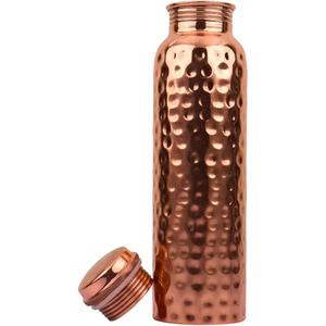 100% Pure Hammered <b>Copper</b> <b>Bottle</b> Leak Resistant Natural <b>Copper</b> Water <b>Bottle</b> with Hammer Polish <b>Copper</b> <b>Bottle</b> from India - Product Image 1
