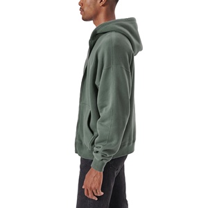 OEM Sweats à capuche en polaire lourde Fermeture à glissière complète Sweat à capuche personnalisé pour hommes 100% coton uni couleurs marque Design Sweat-shirt - Product Image 5