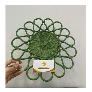 Handmade Rattan <b>Placemats</b> Vintage Charger Plate Natural Rattan Dining Decor Boho Coastal Wedding Table Eco-Friendly Style Set - Product Image 4