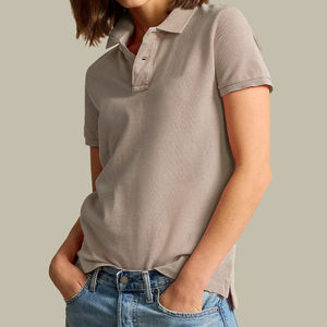 Chemise en coton 100% tricoté doux de couleur unie pour femmes - Anti-froissement et écologique, confort décontracté - Product Image 2