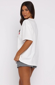 Camiseta Holgada Blanca de Verano para Mujer, Estampado Ecológico, Estilo Urbano - Product Image 5